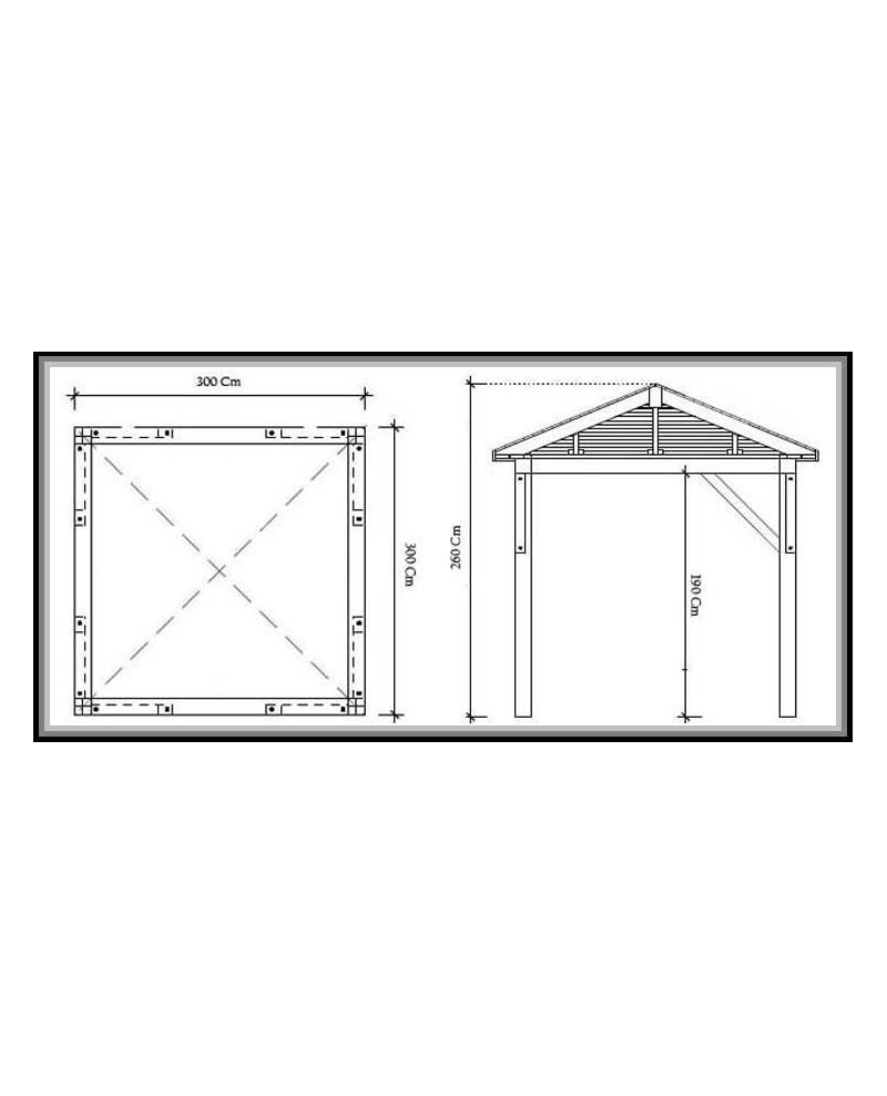 Gazebo da giardino in ferro bttuto 3x3 mt ecrÃ¹ antivento Sicorage Neggiu