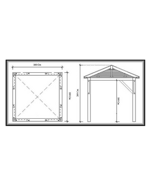 Gazebo da giardino in ferro bttuto 3x3 mt ecrÃ¹ antivento Sicorage Neggiu