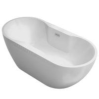 Vasca da bagno free standing ovale acrilico bianco lucido senza rubinetteria *** confezione 1