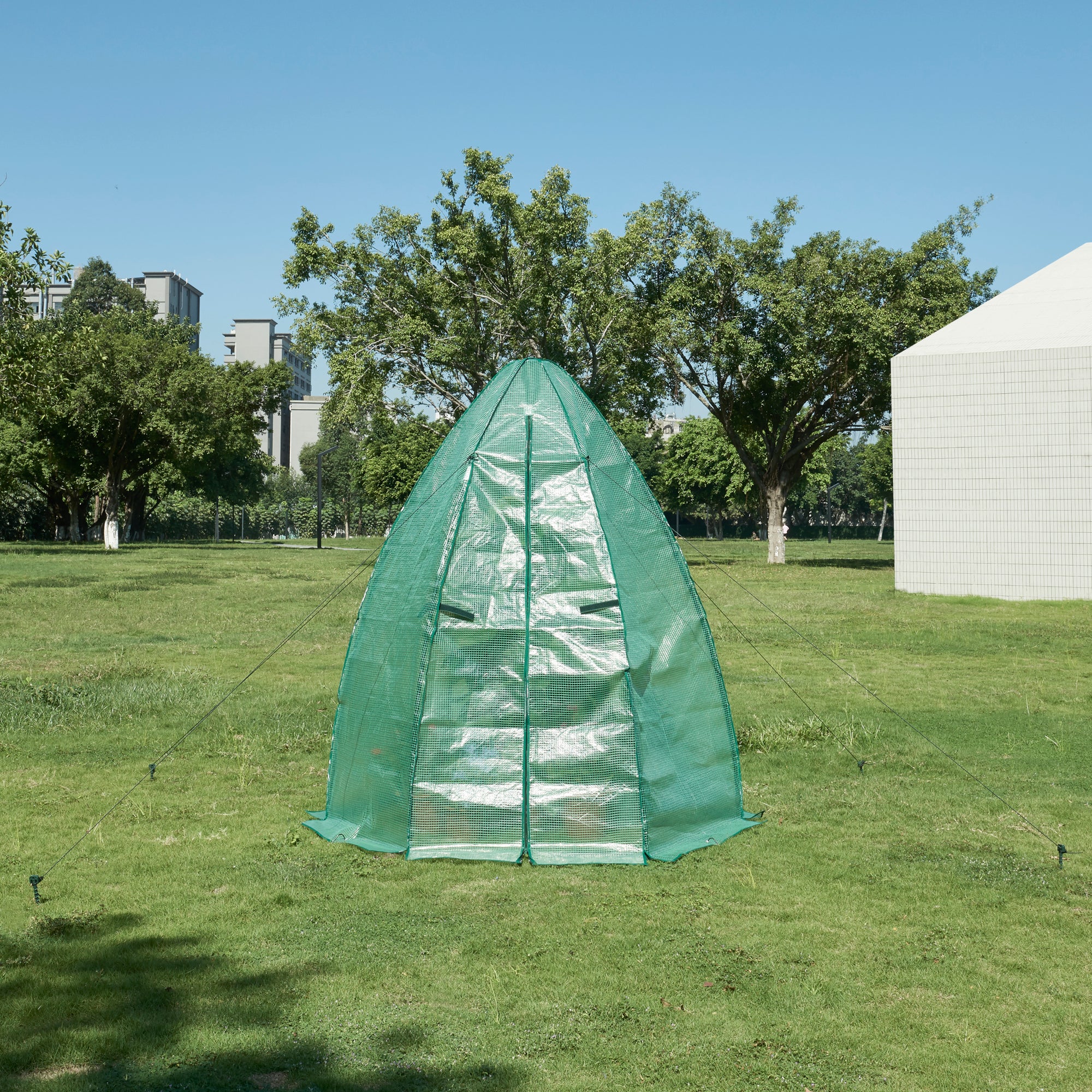 Serra da Giardino Hunze per Coltivazione Piante Copertura Semitrasparente Verde Alto 183 cm [en.casa]