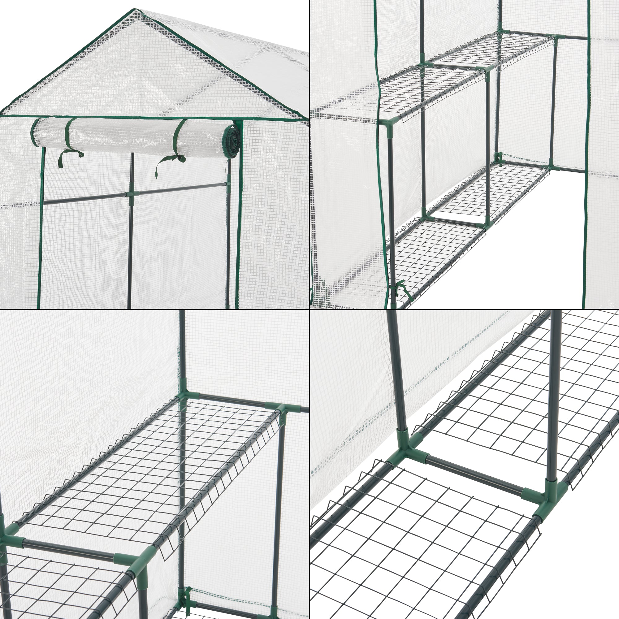 Serra da Giardino 'Oosterhout' con Scaffalatura (LxPxA) 120 x 186 x 190 cm - Forma di Casetta [en.casa]