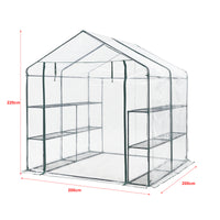 Serra da Giardino 'Grà¼nau' con 6 Ripiani (LxPxA) 200 x 200 x 220 cm - Forma di Casetta [en.casa]