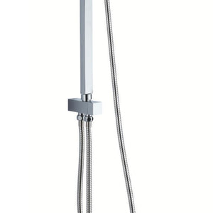 Colonna doccia attrezzata acciaio inox cromato soffione quadro doccetta *** confezione 1