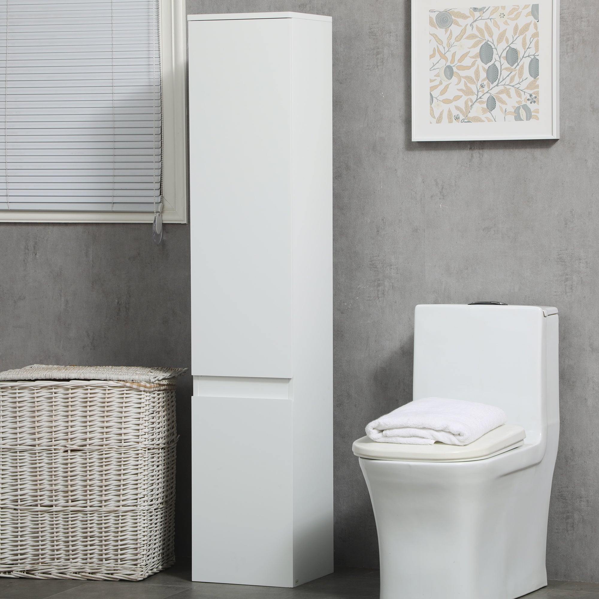 Mobile a Colonna Bagno 30x28x152,5 cm in Legno truciolare Bianco