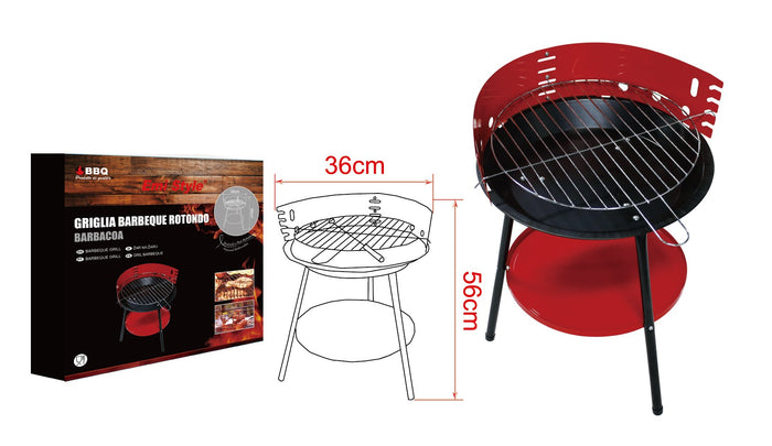 Griglia Barbecue Rotondo BBQ Carbon D36mm X H56mm