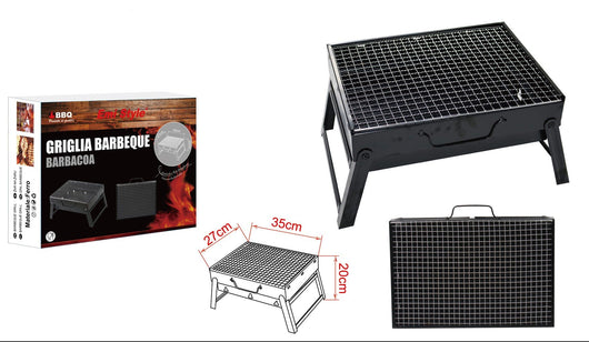 Griglia Barbecue da Tavola a Carbonella BBQ Carbon 35X27X20cm Ferro Nero