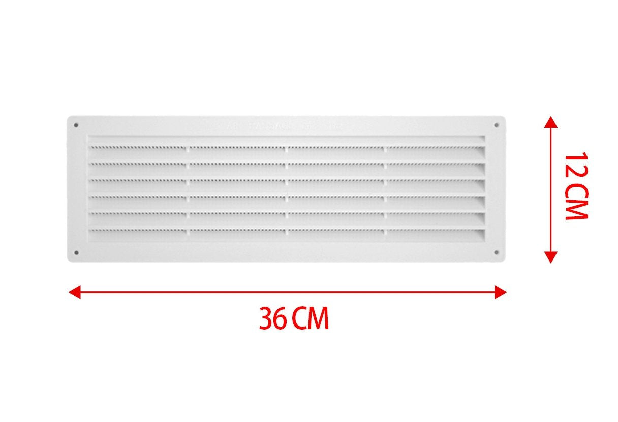 Griglia di Ventilazione Rettangolare 360X120mm Griglia Aerazione In Plastica Made In Italy