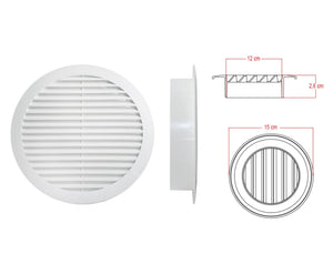 Griglia di Ventilazione Rotonda Griglia Aerazione In Plastica D150mm Foro 120mm Made In Italy