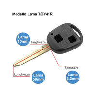 Guscio Chiave Telecomando 2 Posti Tasti Vuoti Con Lama TOY41 Batteria Su Circuito Senza Transponder Per Lexus Toyota Yaris Rav4 Corolla Celica Land Cruiser