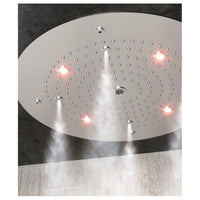 Soffione doccia led a soffitto installazione da incasso acciaio inox tondo