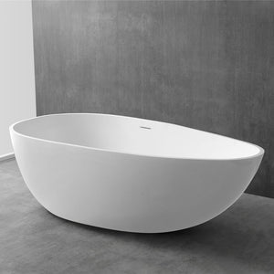 Vasca da bagno free standing lisa artificial stone bianco opaco matt *** misure l160x80x54 cm, confezione 1