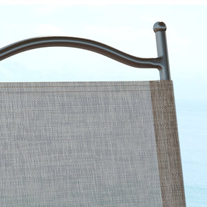 Set 2 Sedie Pieghevoli da Giardino con Braccioli 56x62x97 cm Seduta in Tessuto Marrone