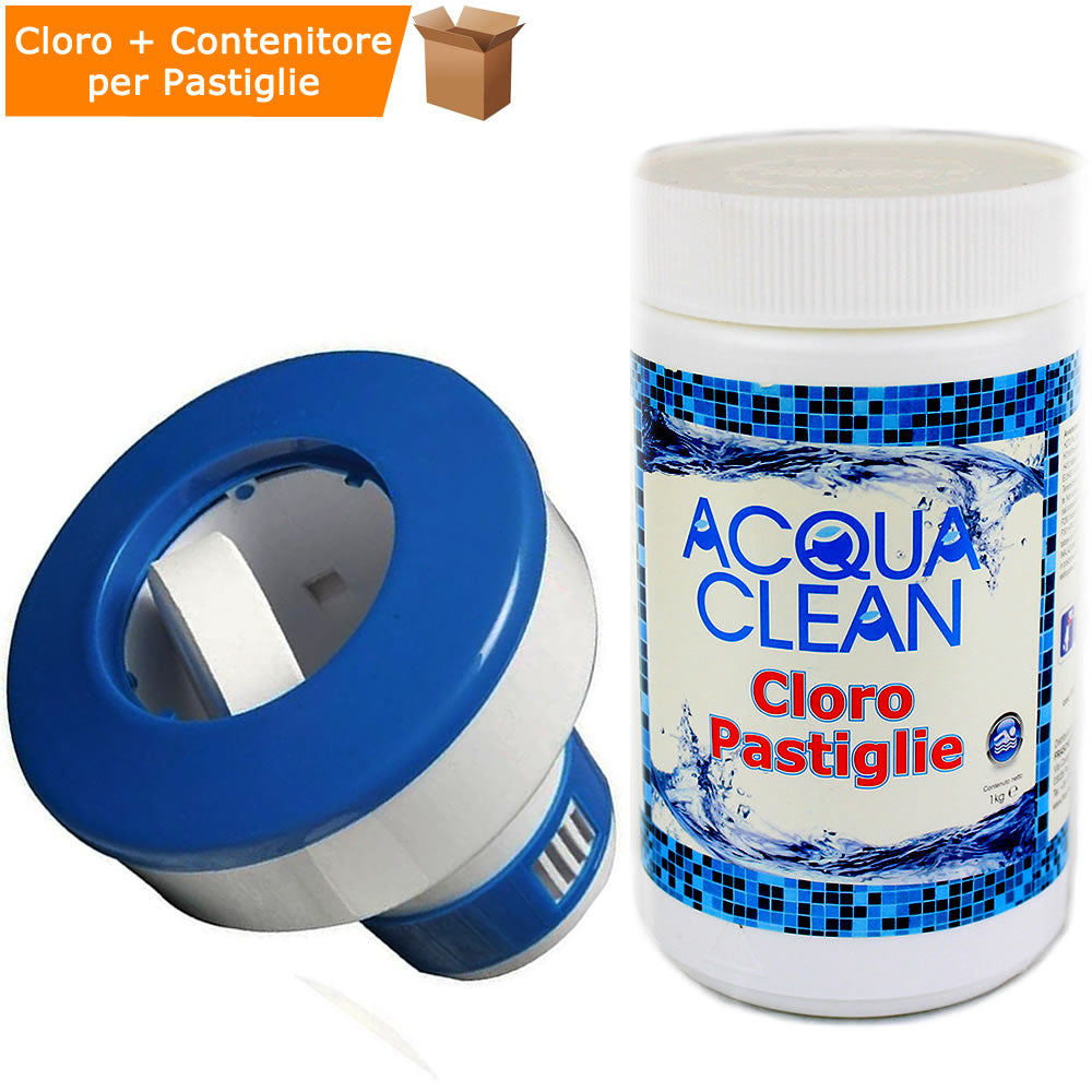 Cloro in pastiglie 1 kg + diffusore di pastiglioni pasticche dicloro tricloro