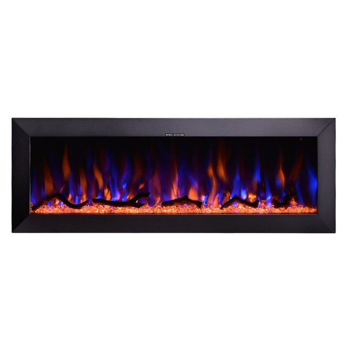 Camino Elettrico da Pavimento 45,5x127x18 cm Effetto Fiamma 1500W Racy 50