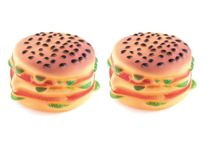 Set 2 Pezzi Gioco Pet Modello Food Hamburger Resistente Per Animali Domestici