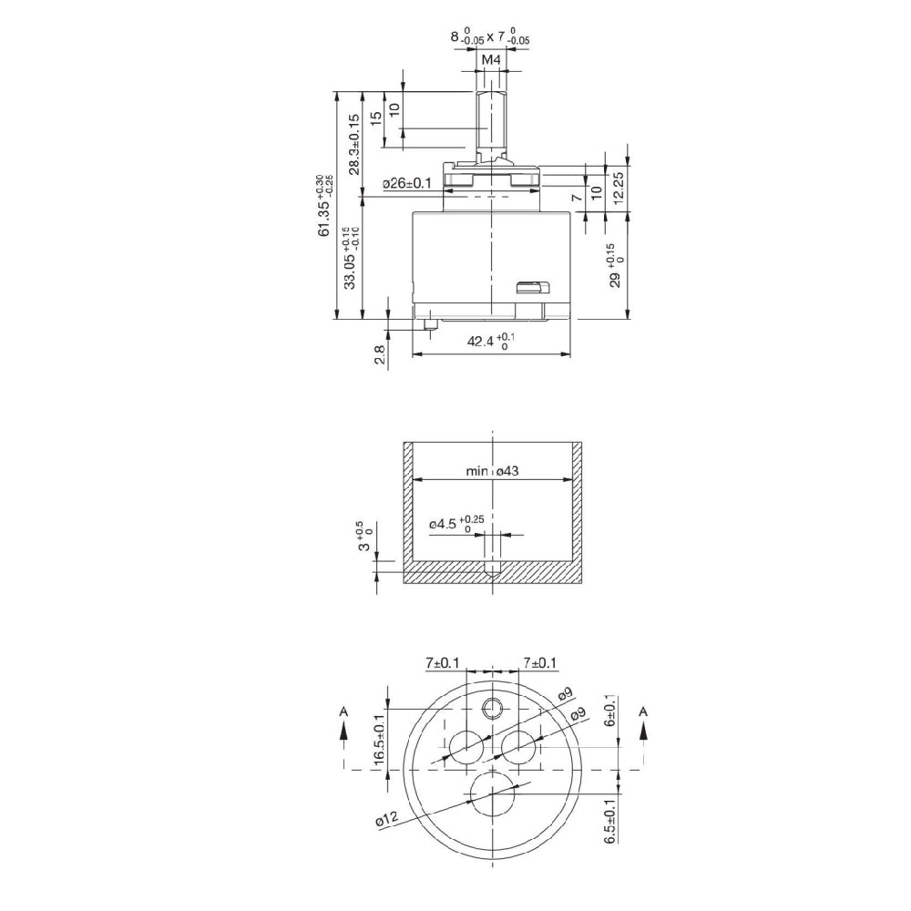 Cartuccia monocomando d42 miscelatore bagno cucina doccia *** tipologia bassa, confezione 1