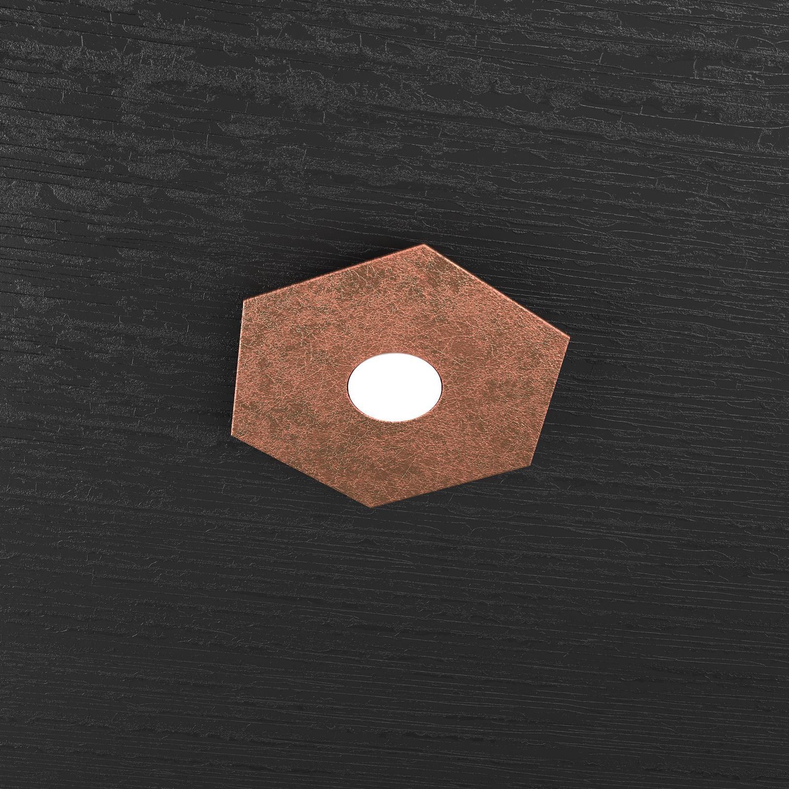 HEXAGON APPLIQUE-PLAFONIERA 1 LUCE FOGLIA RAME 1142-1L-FR