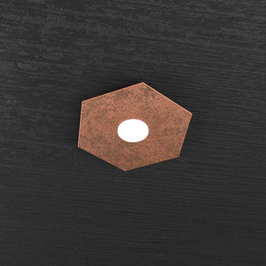 HEXAGON APPLIQUE-PLAFONIERA 1 LUCE FOGLIA RAME 1142-1L-FR