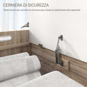 Cassapanca Moderna con Schienale e Vano Contenitore 62,4x40x51,5 cm in Legno Bianco