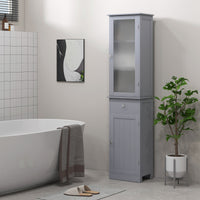 Mobile a Colonna da Bagno 40x27x171,5cm in MDF Grigio