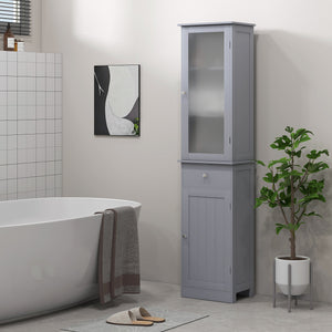 Mobile a Colonna da Bagno 40x27x171,5cm in MDF Grigio