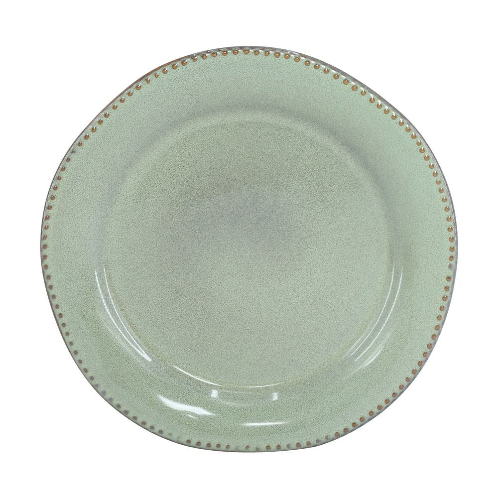 Set di 18 piatti in ceramica Rita rifiniti a mano verde