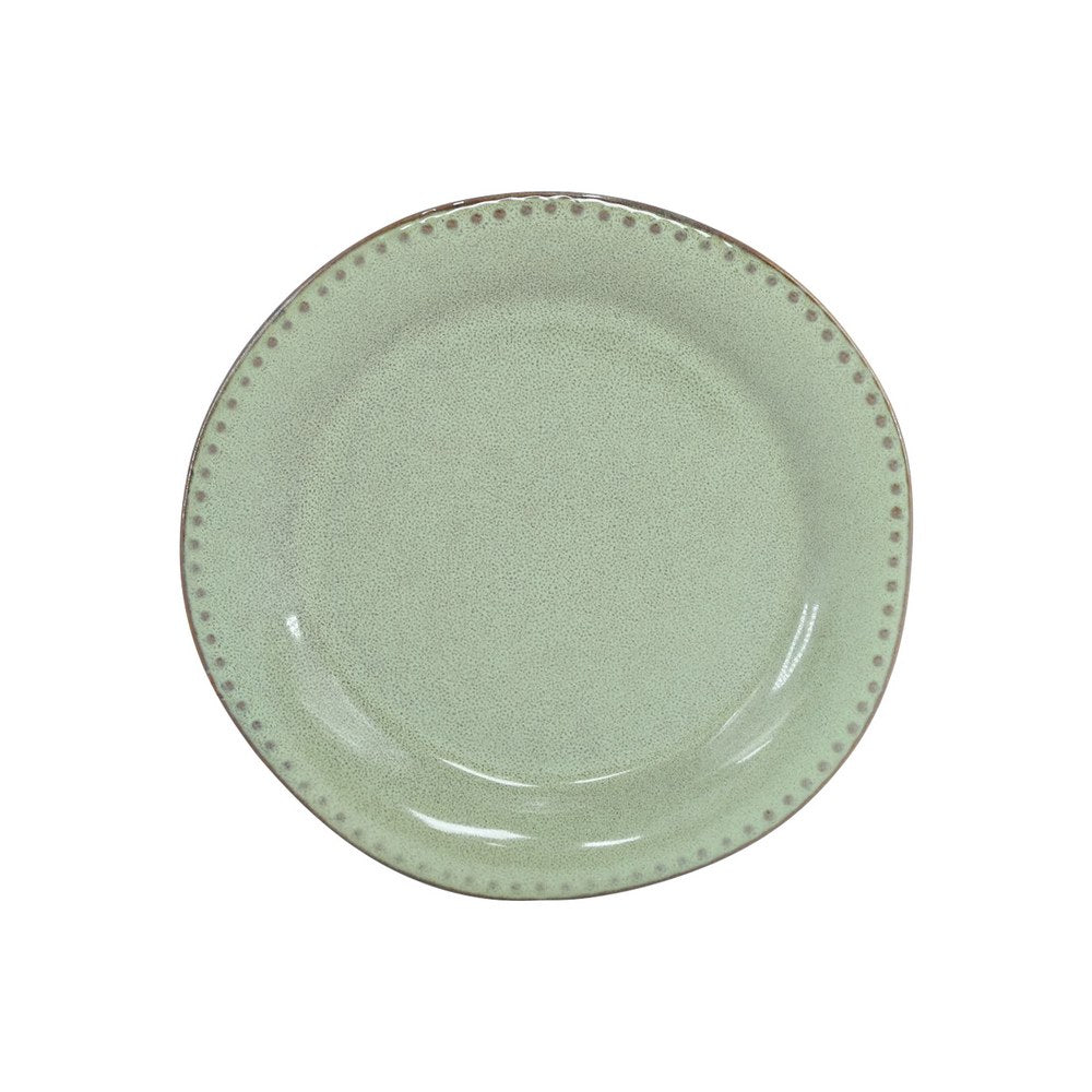 Set di 18 piatti in ceramica Rita rifiniti a mano verde