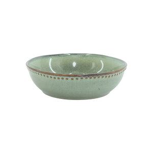 Set di 18 piatti in ceramica Rita rifiniti a mano verde