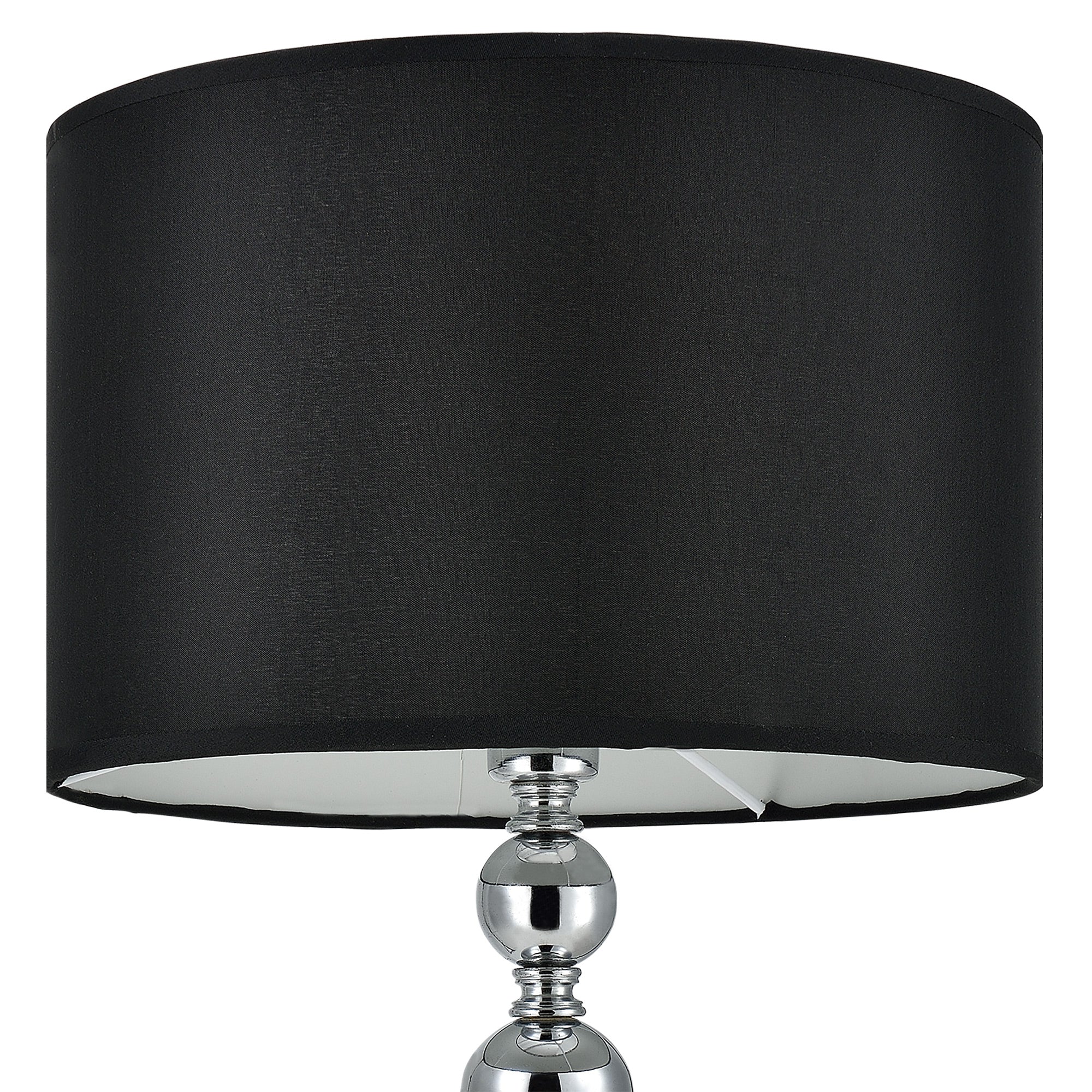 Lampada da Tavolo San Francisco Paralume Cilindrico e Stelo Decorativo - Nero/Cromato lux.pro