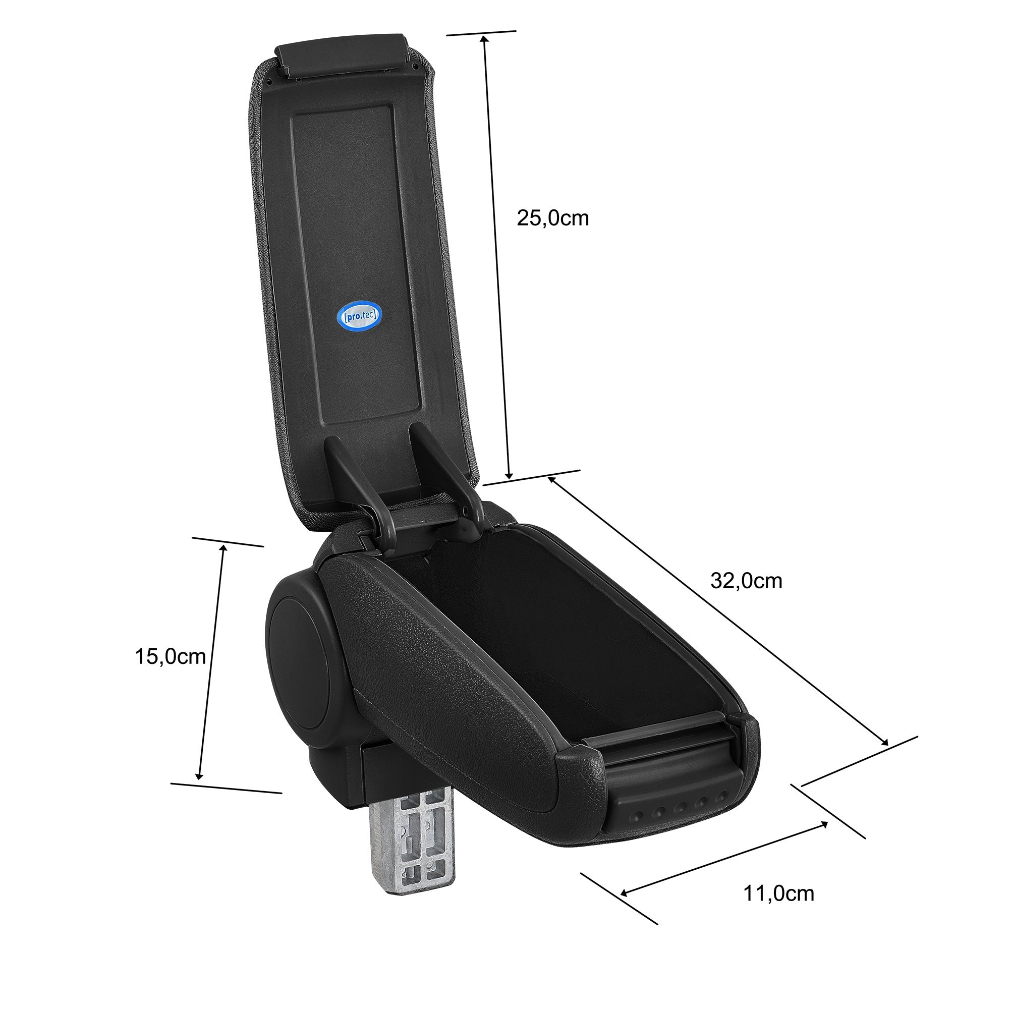 Poggiabraccio con vano portaoggetti per BMW Mini (2. generazione) - Similpelle - nero [pro.tec]