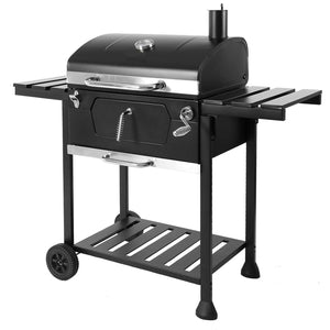 Barbecue a Carbone Carbonella 115x107x66 cm con Ripiani Laterali Friend Nero