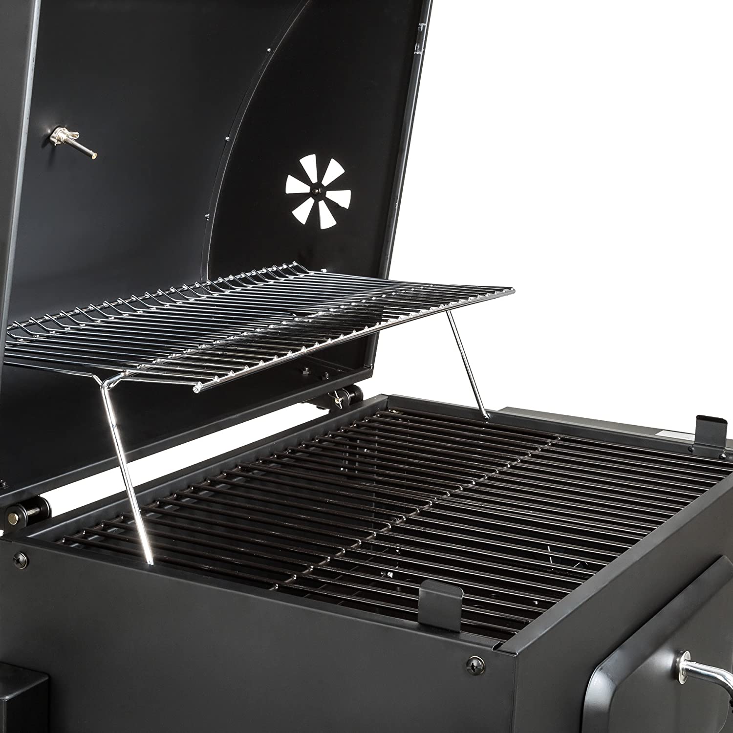 Barbecue a Carbone Carbonella 115x107x66 cm con Ripiani Laterali Friend Nero