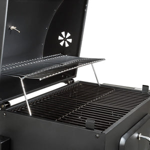 Barbecue a Carbone Carbonella 115x107x66 cm con Ripiani Laterali Friend Nero