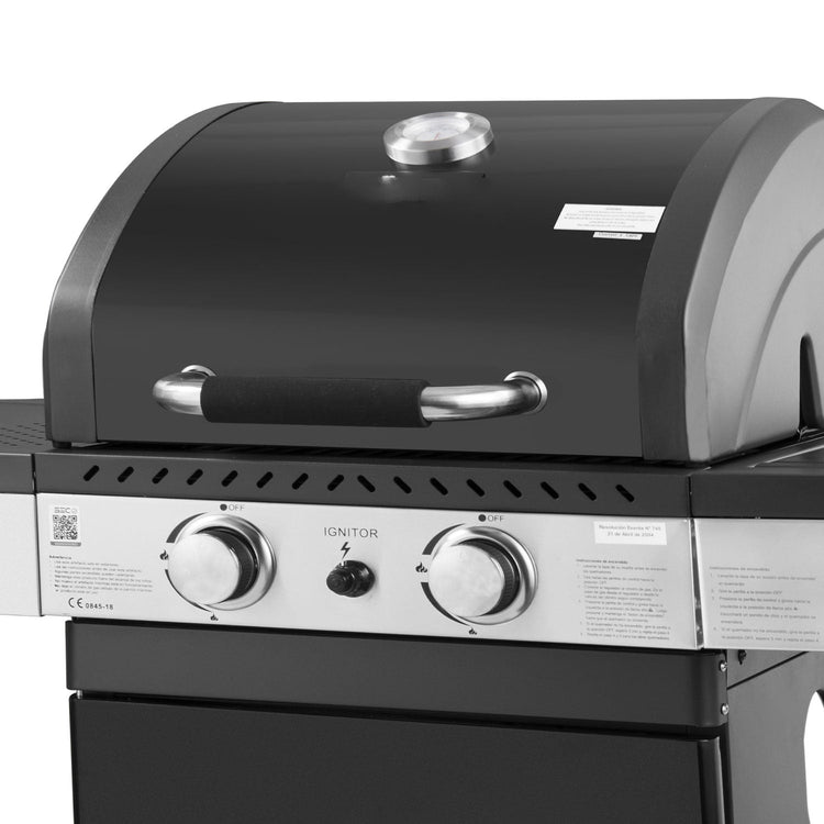 Barbecue a Gas GPL 3 Bruciatori 122x57x112cm Dallas Nero