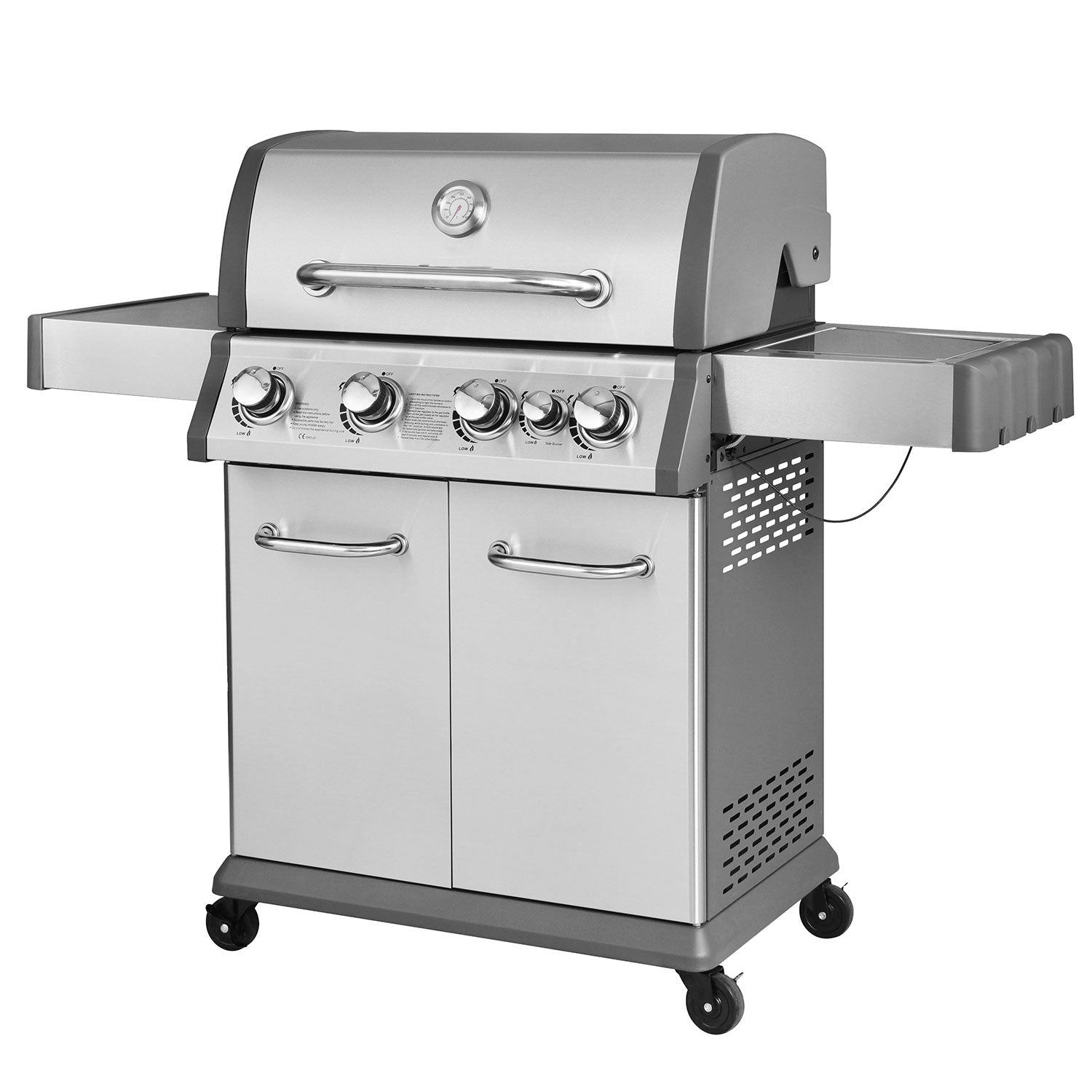 Barbecue a Gas GPL 5 Bruciatori 145x57x114 cm Master Grigio