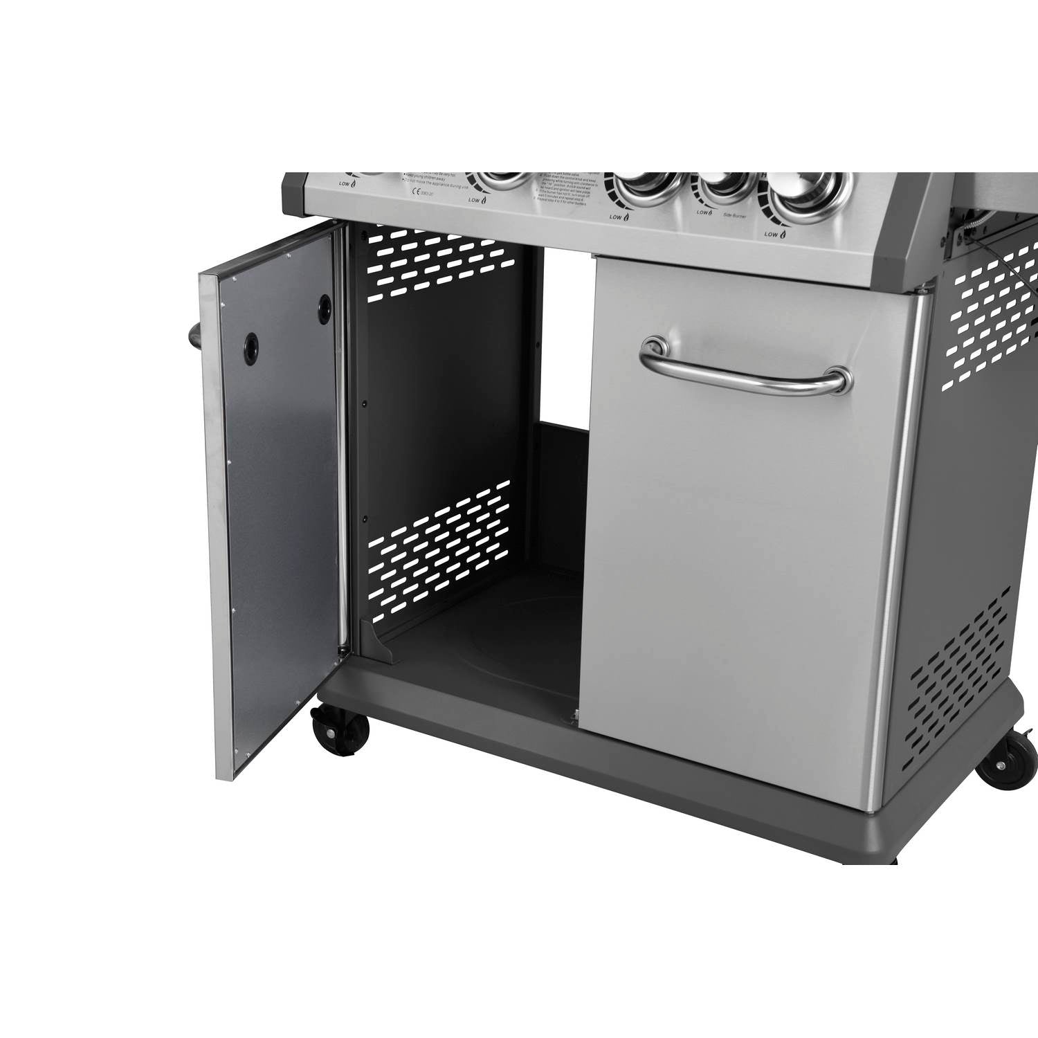 Barbecue a gas professionale 5 bruciatori con ruote e termometro integrato Master