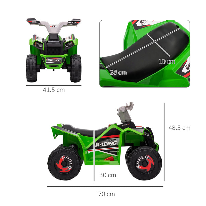 Mini Quad Elettrico per Bambini 6V Verde Grigio e Nero