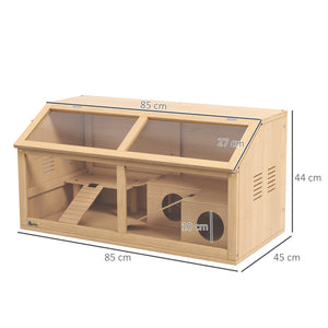 Gabbia per Criceti 85x45x44 cm con Piattaforma Scalette Capanna e Ponte