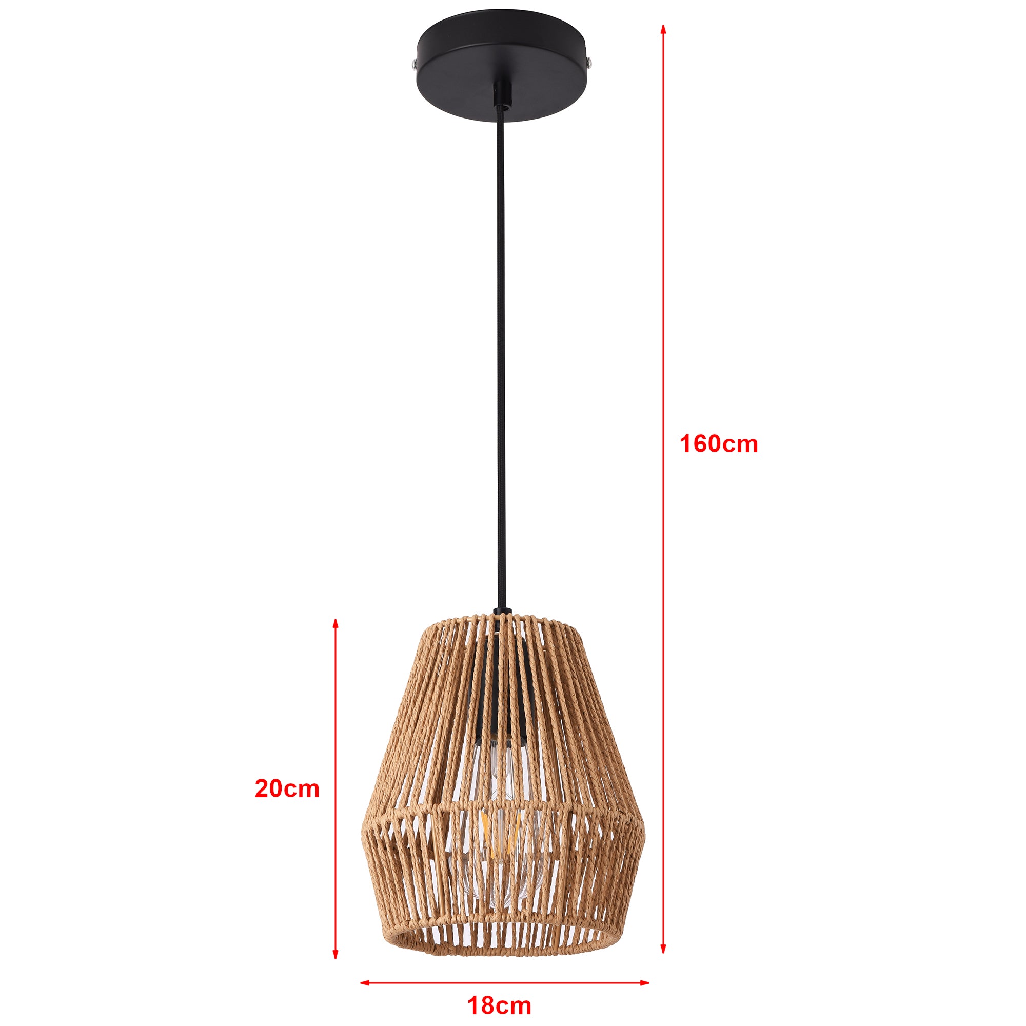 Lampada a Sospensione Liverpool con Paralume Fatto con Corda - Beige lux.pro