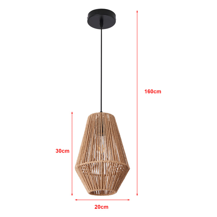 Lampada a Sospensione Newtownabbey con Paralume a Forma di Nassa - Beige - lux.pro