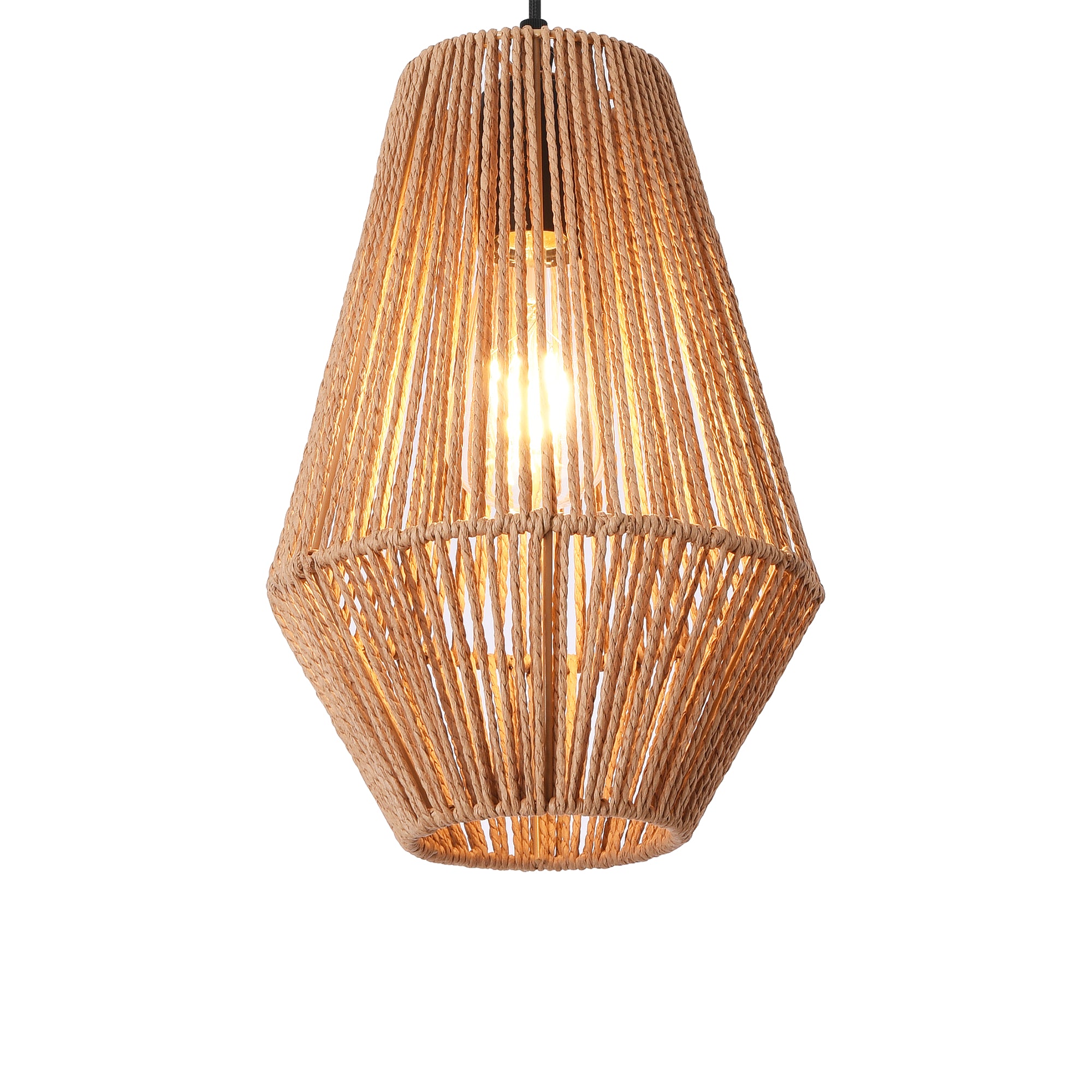 Lampada a Sospensione Newtownabbey con Paralume a Forma di Nassa - Beige - lux.pro