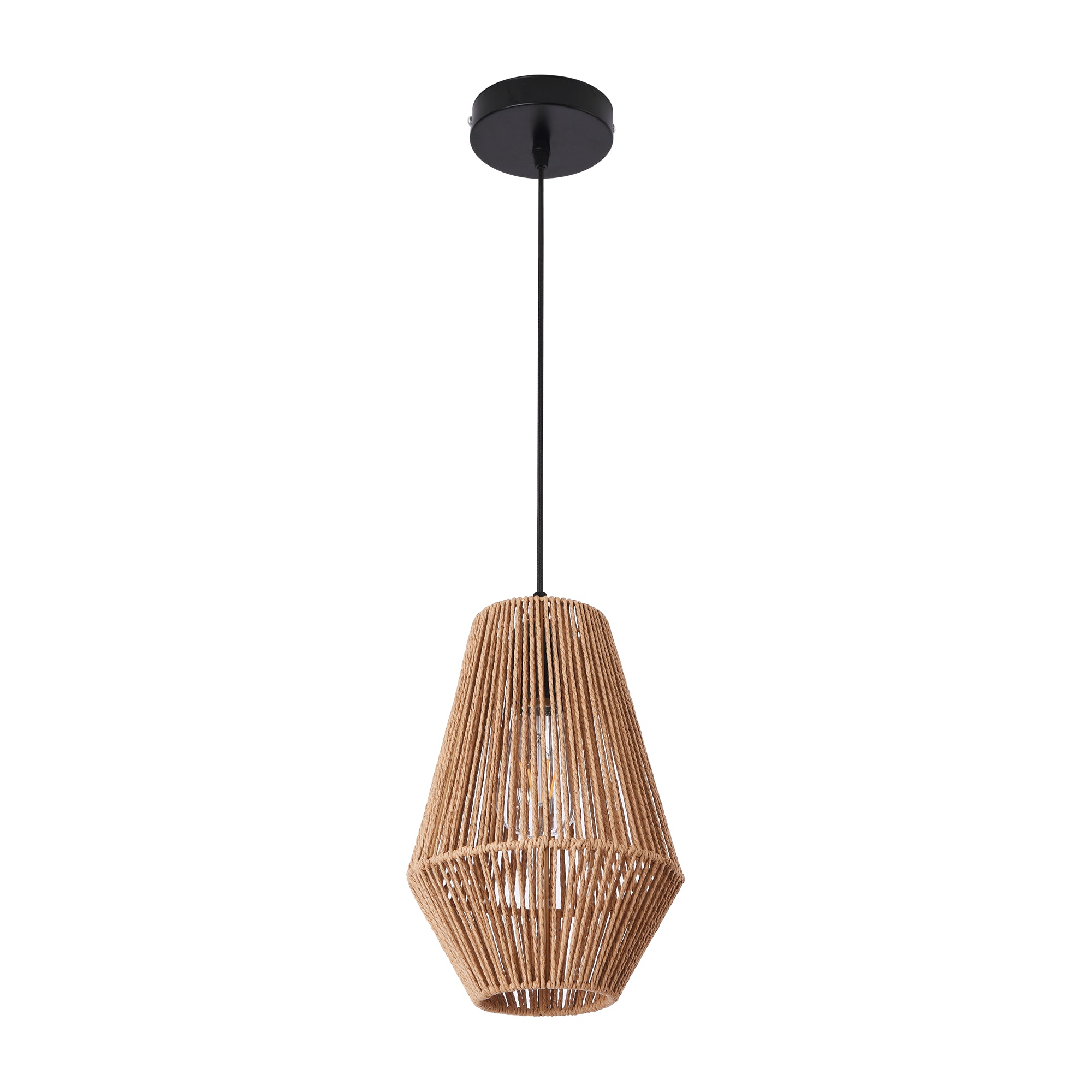 Lampada a Sospensione Newtownabbey con Paralume a Forma di Nassa - Beige - lux.pro