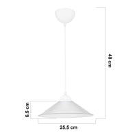 Lampada a Sospensione 'Hereford' con Paralume a Cono - Bianco/Traslucido [lux.pro]