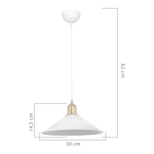 Lampada a Sospensione 'Hinckley' con Paralume a Cono - Bianco/Bronzeo [lux.pro]