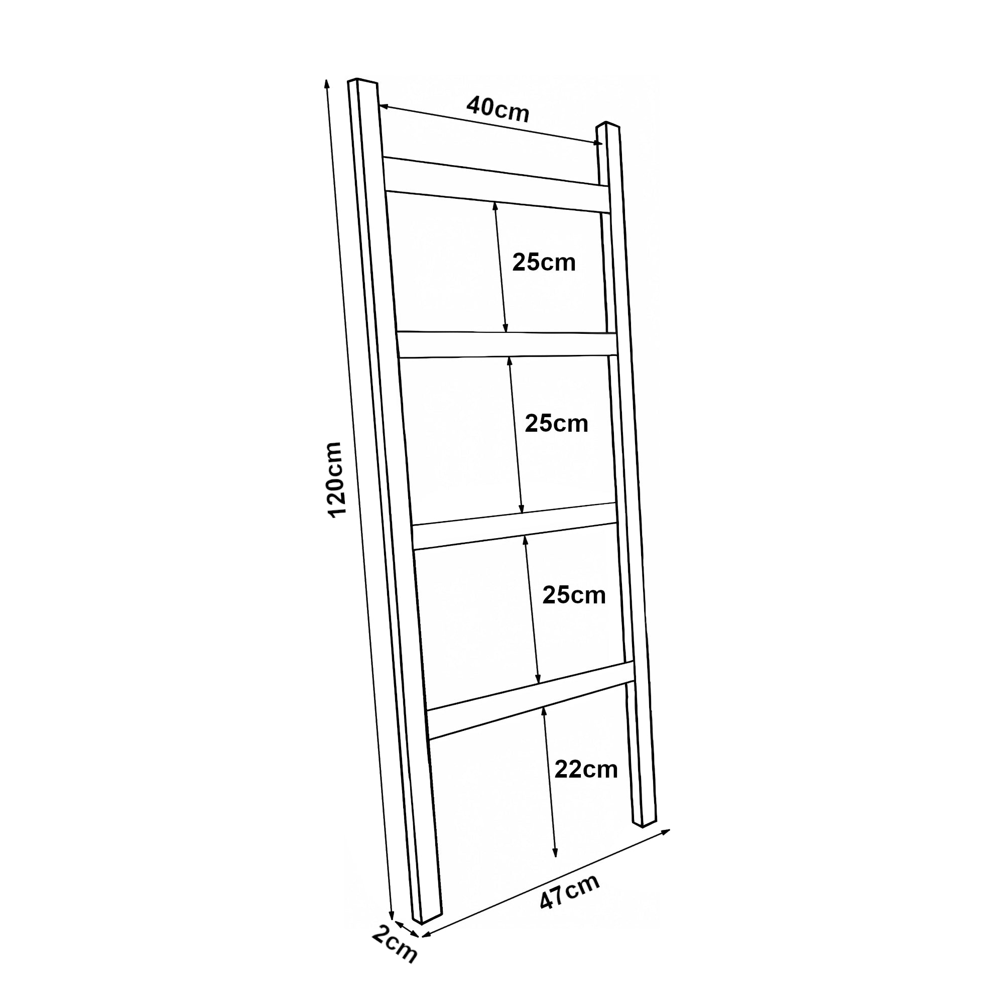 Scala Porta Asciugamani da Bagno Luumäki Forma di Scala a 4 Pioli Legno Naturale [en.casa]