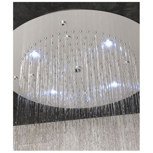 Soffione doccia led a soffitto installazione da incasso acciaio inox tondo