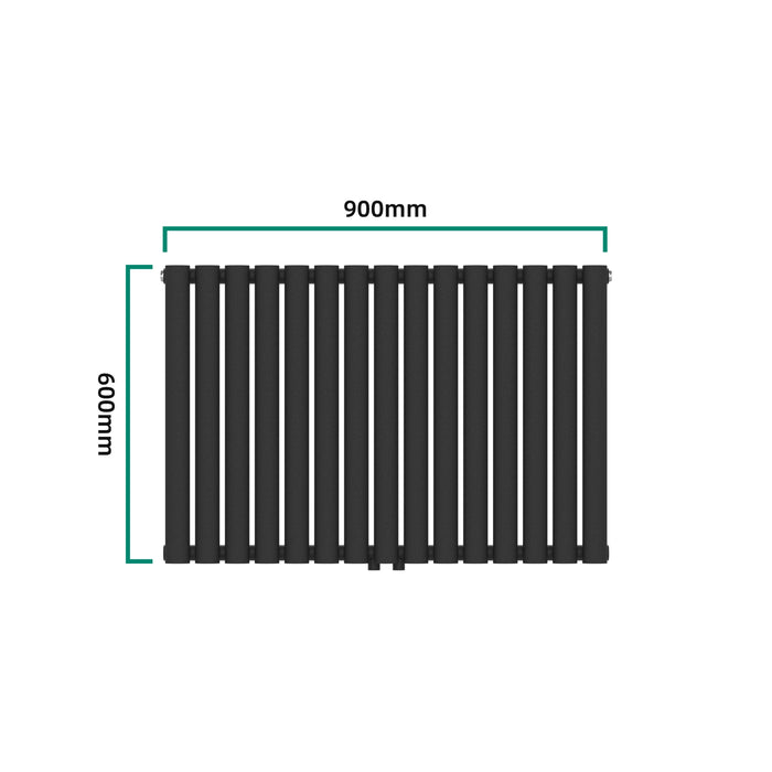 Termosifone Nore ad Acqua Calda Pannello Singolo con Elementi Tubolari 60 x 90 cm Nero [neu.haus]