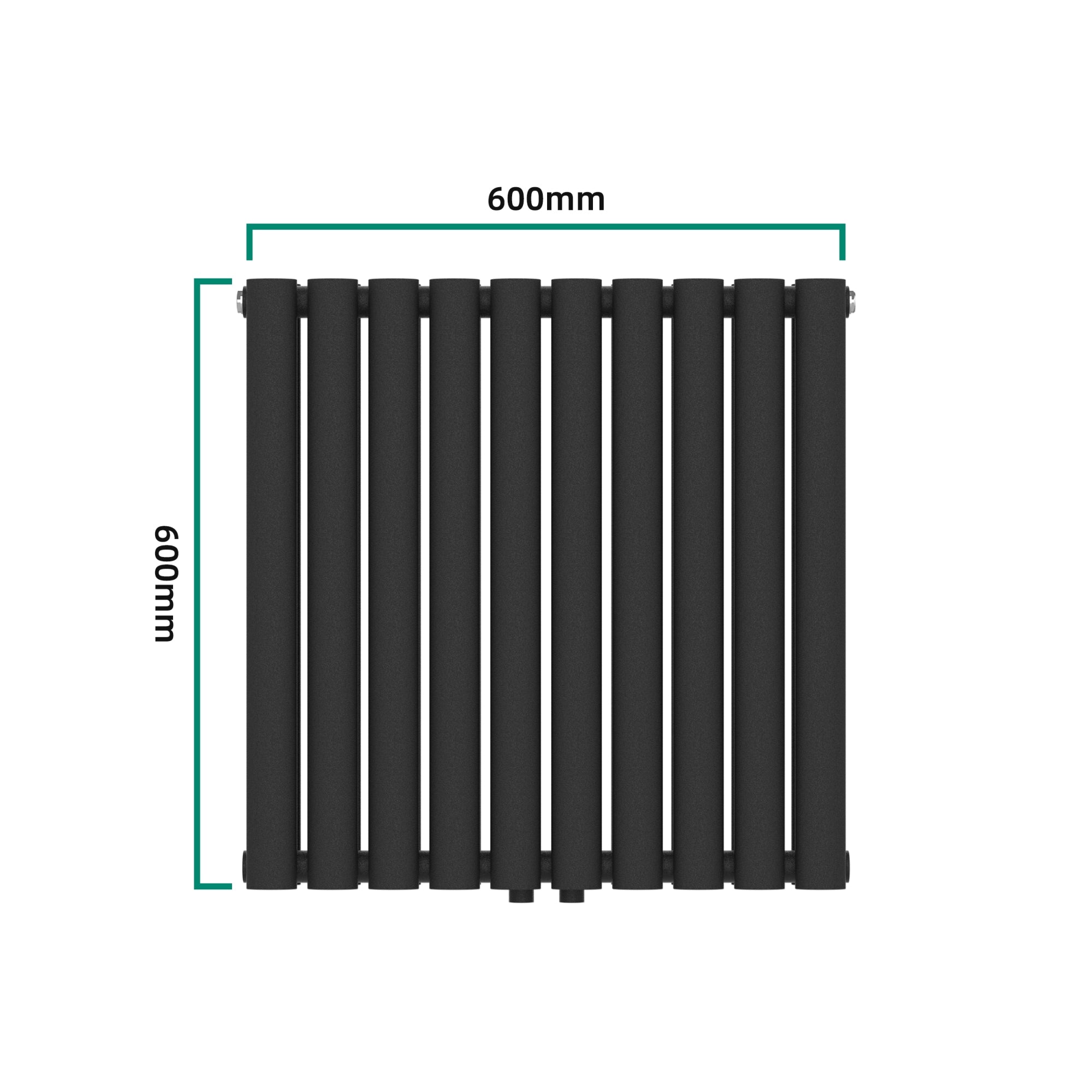 Termosifone Nore ad Acqua Calda Pannello Doppio con Elementi Tubolari 60 x 60 cm Nero [neu.haus]