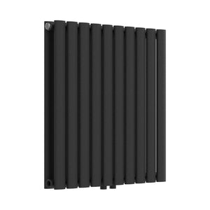 Termosifone Nore ad Acqua Calda Pannello Doppio con Elementi Tubolari 60 x 60 cm Nero [neu.haus]