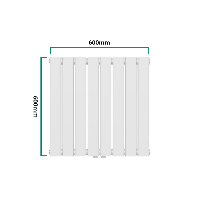 Termosifone Nore ad Acqua Calda Pannello Doppio con Elementi Piatti 60 x 60 cm Bianco [neu.haus]